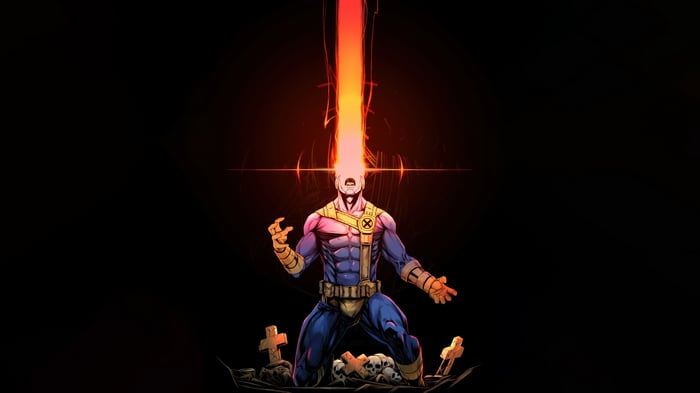 Cyclops Unleashes Optic Blast Amidst Graves