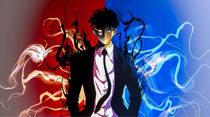 Sung Jinwoo from Solo Leveling with Shadow Powers