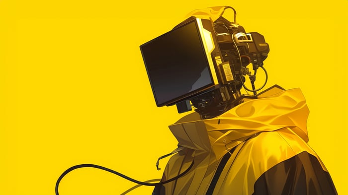 Monitor Boy in Yellow Raincoat