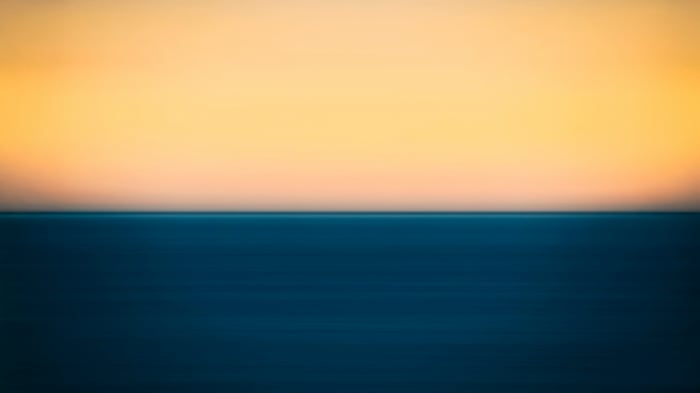 Abstract Horizon with Yellow Sky and Blue Water