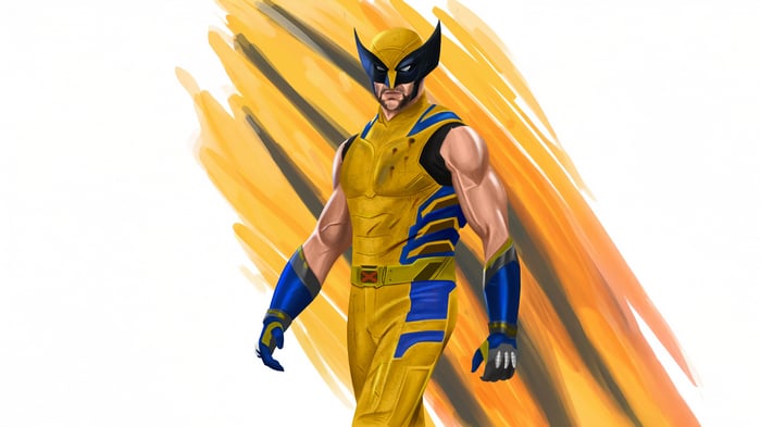 Wolverine in his yellow and blue suit