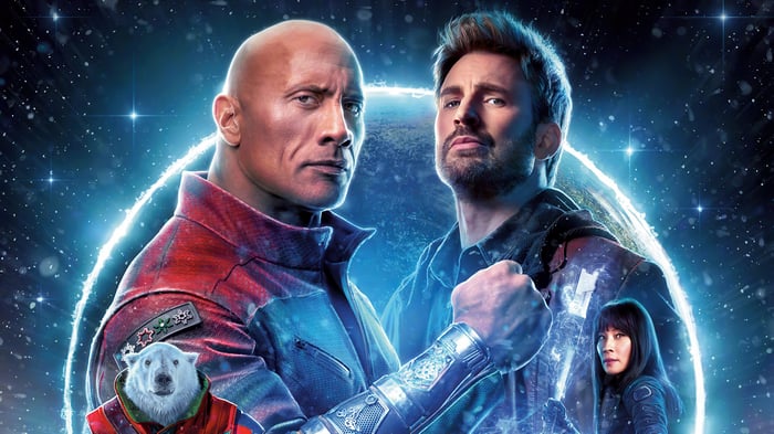 Red One Poster with Dwayne Johnson and Chris Evans