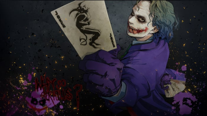 The Joker holding a Joker card