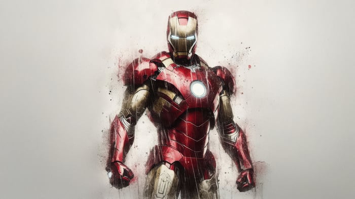 Iron Man in a watercolor style