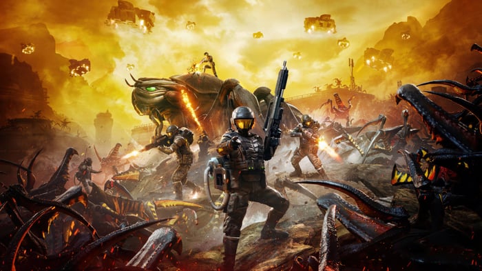 Starship Troopers Extermination: Soldiers fight alien bugs