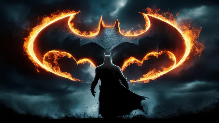 Batman And The Flaming Bat Symbol