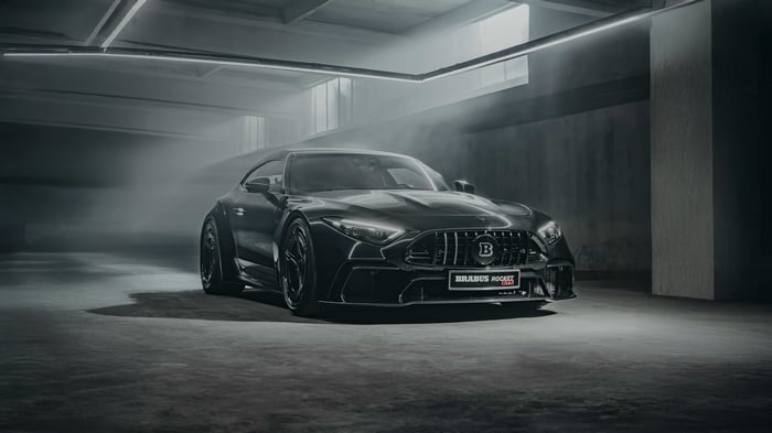 Brabus Rocket Gts in a dimly lit garage
