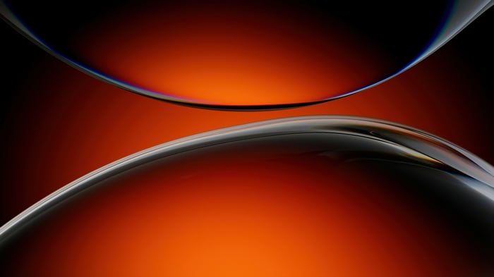 Abstract Red and Black Curved Shapes