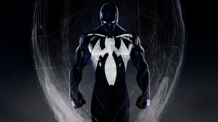 Venom Spiderman with White Spider Symbol