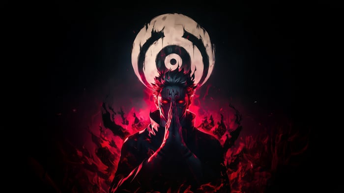 Sukuna Praying Under a Circular Symbol