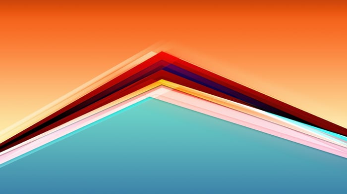 Abstract geometric shapes with orange and blue gradient