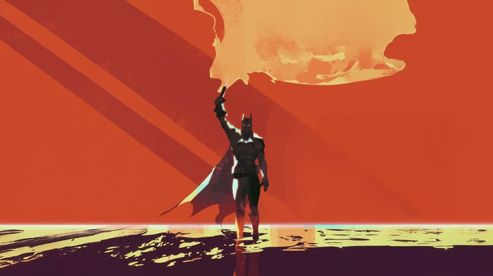 Batman Holding a Flaming Torch
