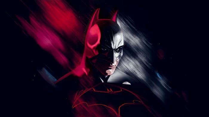 Batman with Red and White Streaks