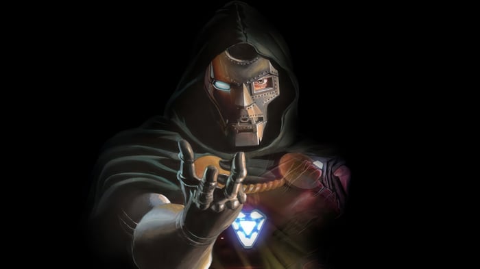 Doctor Doom with a glowing blue artifact