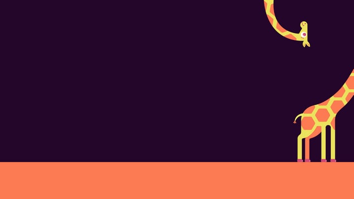 Minimalist giraffes on a dark background