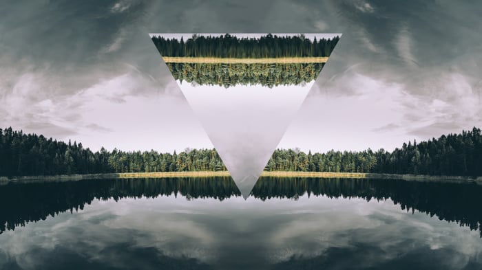 Nature Polyscape with Forest and Lake Reflection