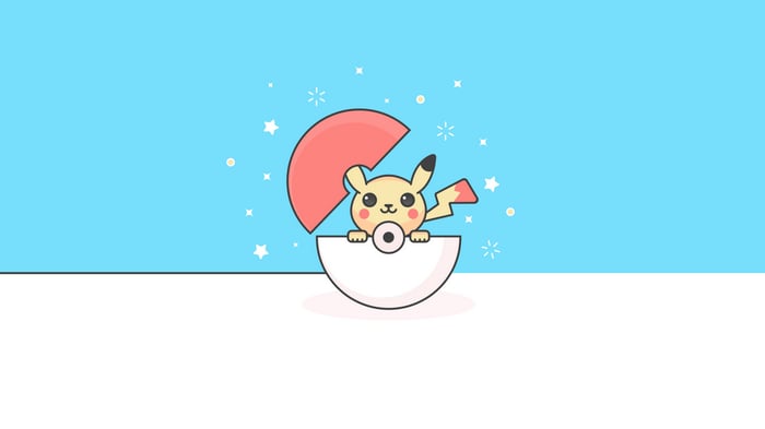 Pikachu in a Pokeball