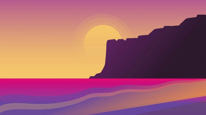 Sunset Over Coastal Cliff