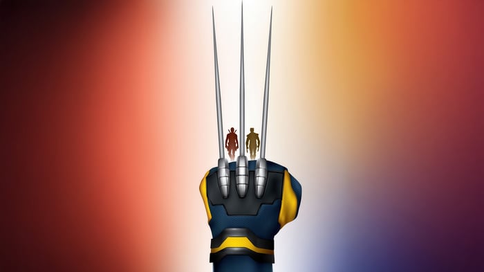 Wolverine's Claws with Deadpool and Wolverine Silhouettes