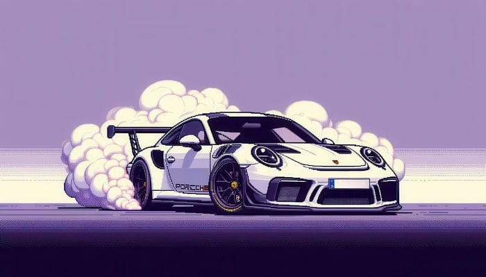8 Bit Porsche 911 GT3 RS with Smoke