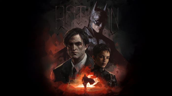 The Batman Movie Poster with Characters