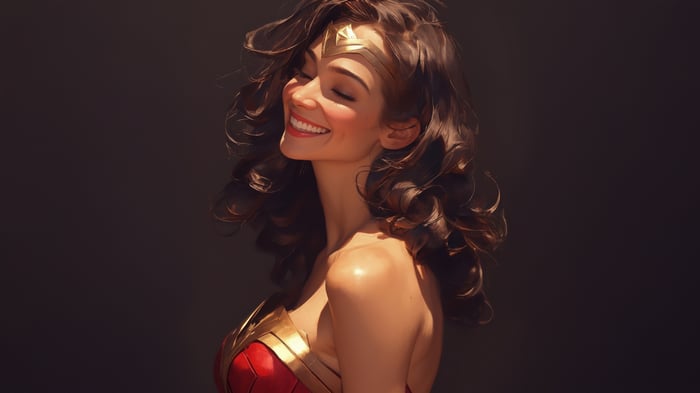 Wonder Woman with a cute smile