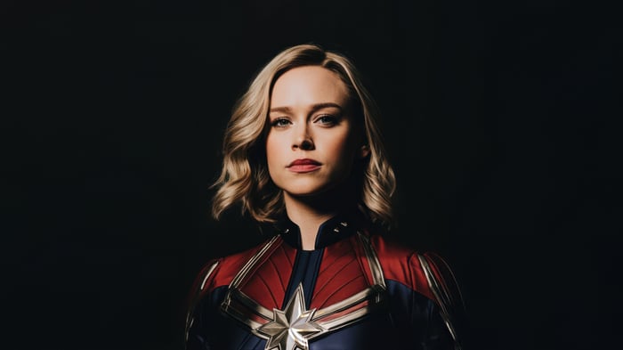 Captain Marvel in her costume