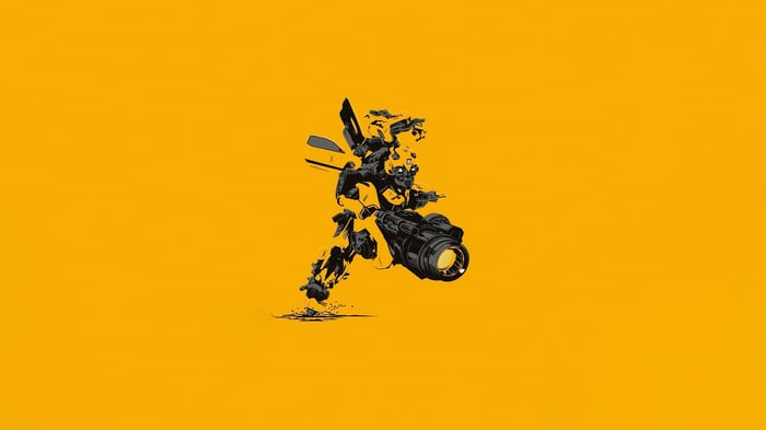 Bumblebee from Transformers in minimalist style