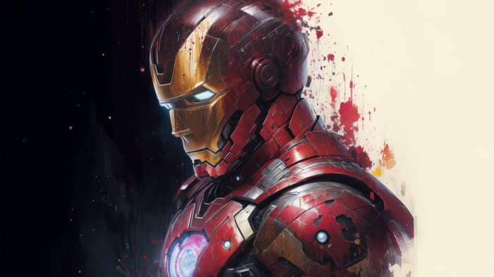 Iron Man in a red and gold suit