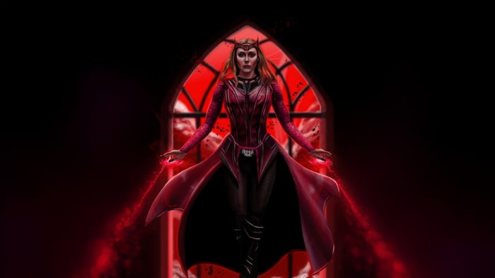 Scarlet Witch with red mystical energy