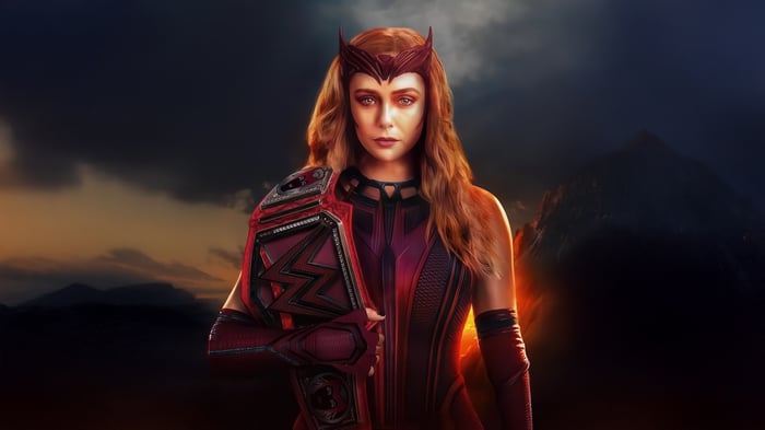 Scarlet Witch Holding WWE Championship Belt