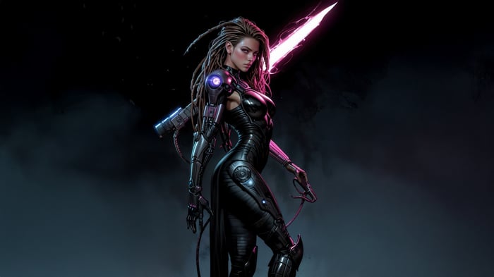 Starcraft Sarah Kerrigan with glowing sword