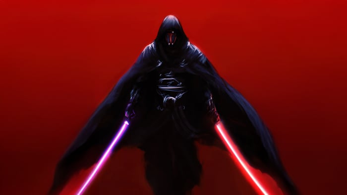 Darth Revan with Red and Purple Lightsabers