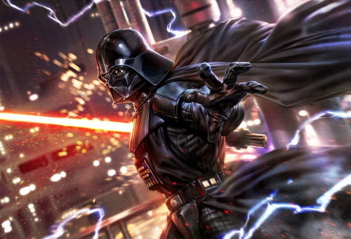 Darth Vader in a Regal Pose with Lightsaber
