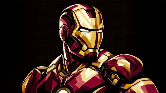 Iron Man in a stylized, geometric design