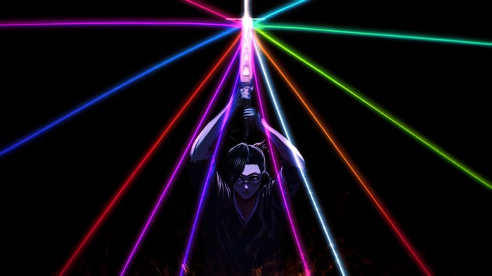 Chizuru Honsho with Neon Laser Beams