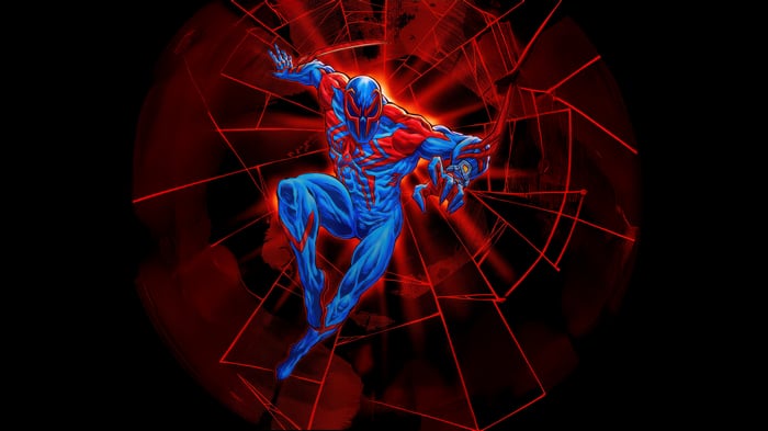 Spider-Man 2099 in a Red and Blue Suit
