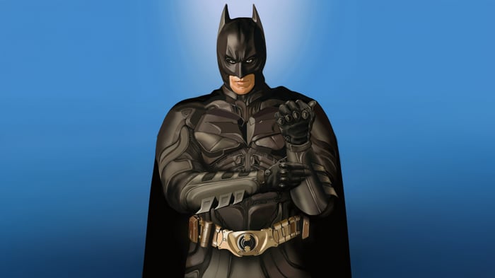 Batman in his tactical suit