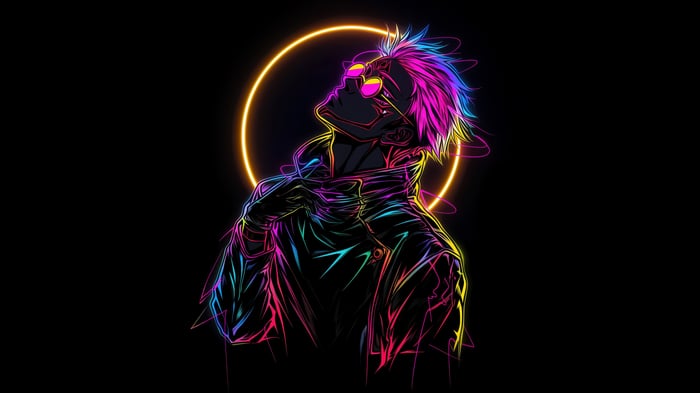Gojo Satoru from Jujutsu Kaisen with Neon Aura