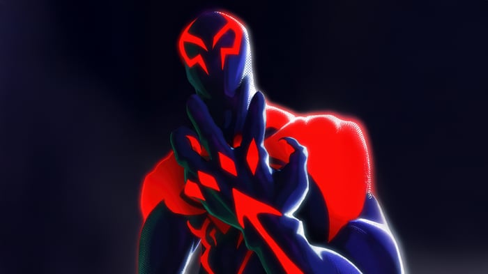Spider-Man 2099 in a dark setting