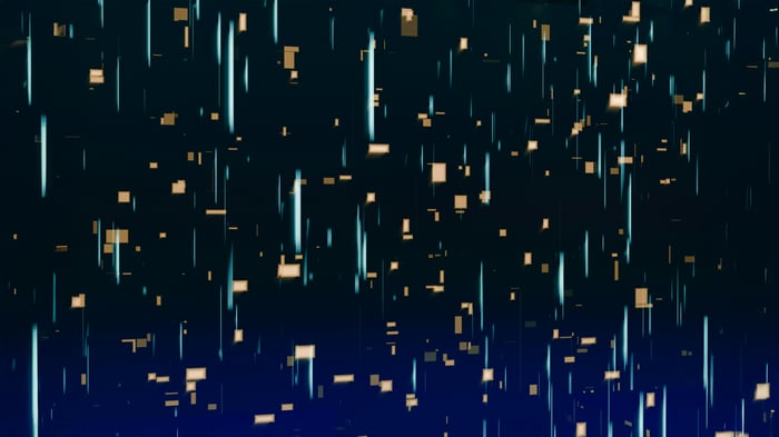 Geometric Glow 3d Falling Tiles
