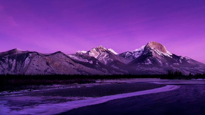 Purple Mountain Range at Sunrise