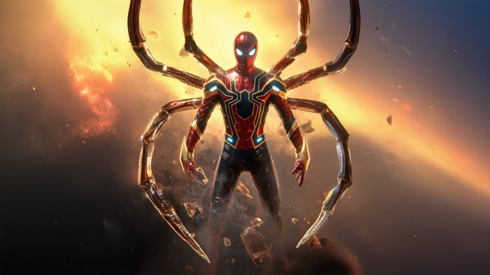 Iron Spider-Man with mechanical spider legs