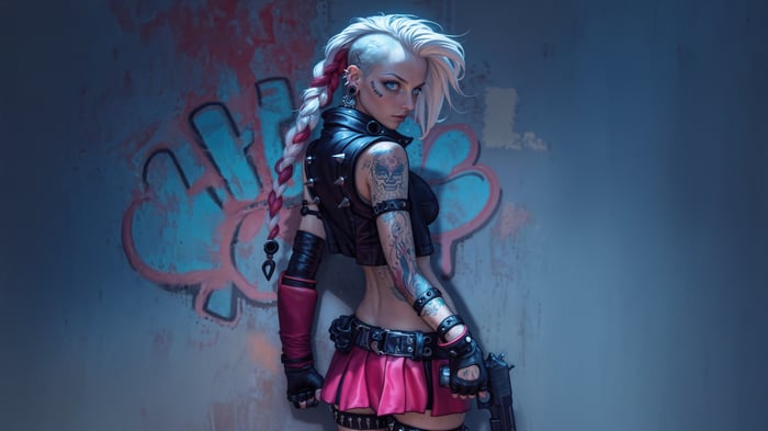 Tattooed Eva in Cyberpunk Street Style