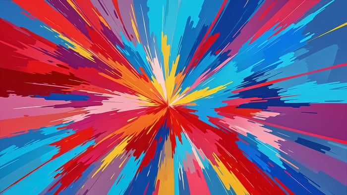 Abstract With Colorful Radiating Lines