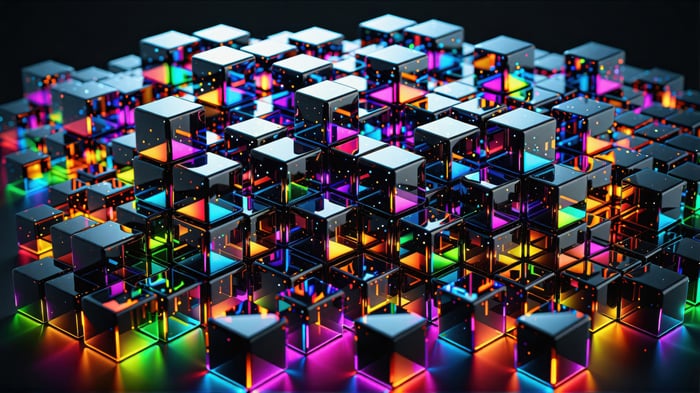 Abstract Cubes with Colorful Reflections