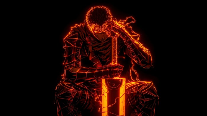 Guts from Berserk with glowing sword