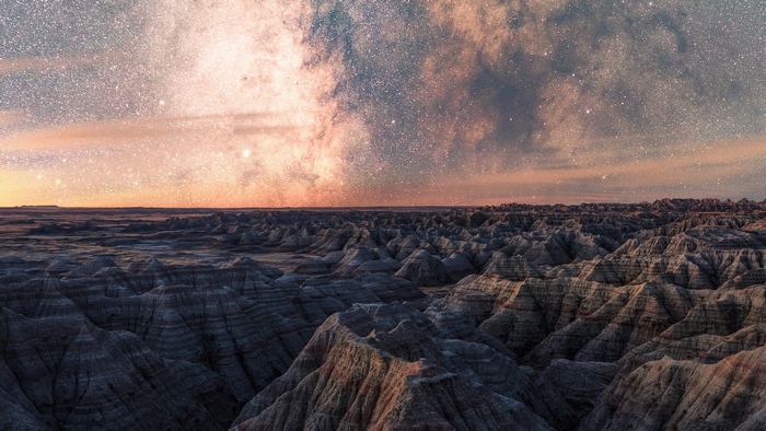 Starry Sky 4K Milky Way Over Badlands