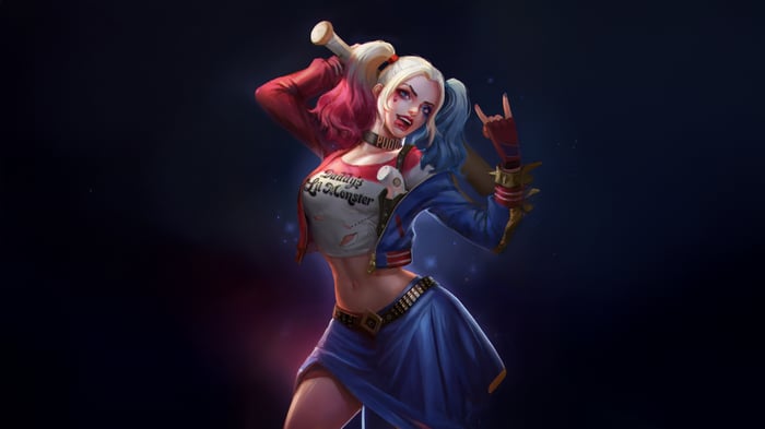 Harley Quinn holding a baseball bat