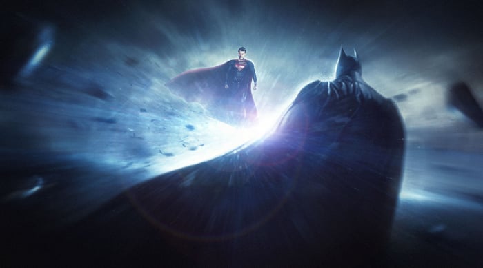 Batman vs Superman in a tunnel of light